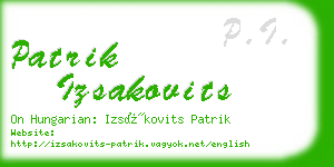 patrik izsakovits business card